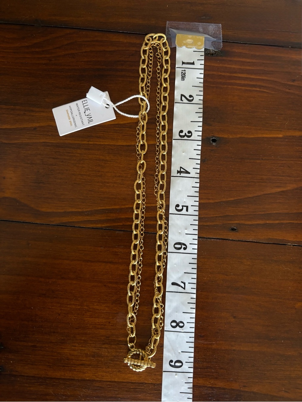 NWT Ellie Vail “Sutton” Gold Layered Necklace in Zipper Gift Pouch - Picture 11 of 14